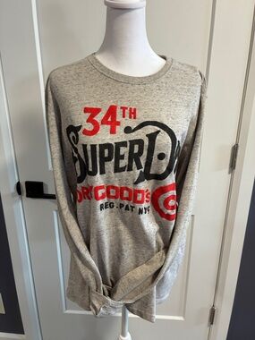 Superdry Gray Long Sleeve Crewneck - large